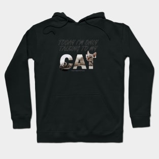 Today I'm only talking to my cat - silver tabby oil painting word art Hoodie